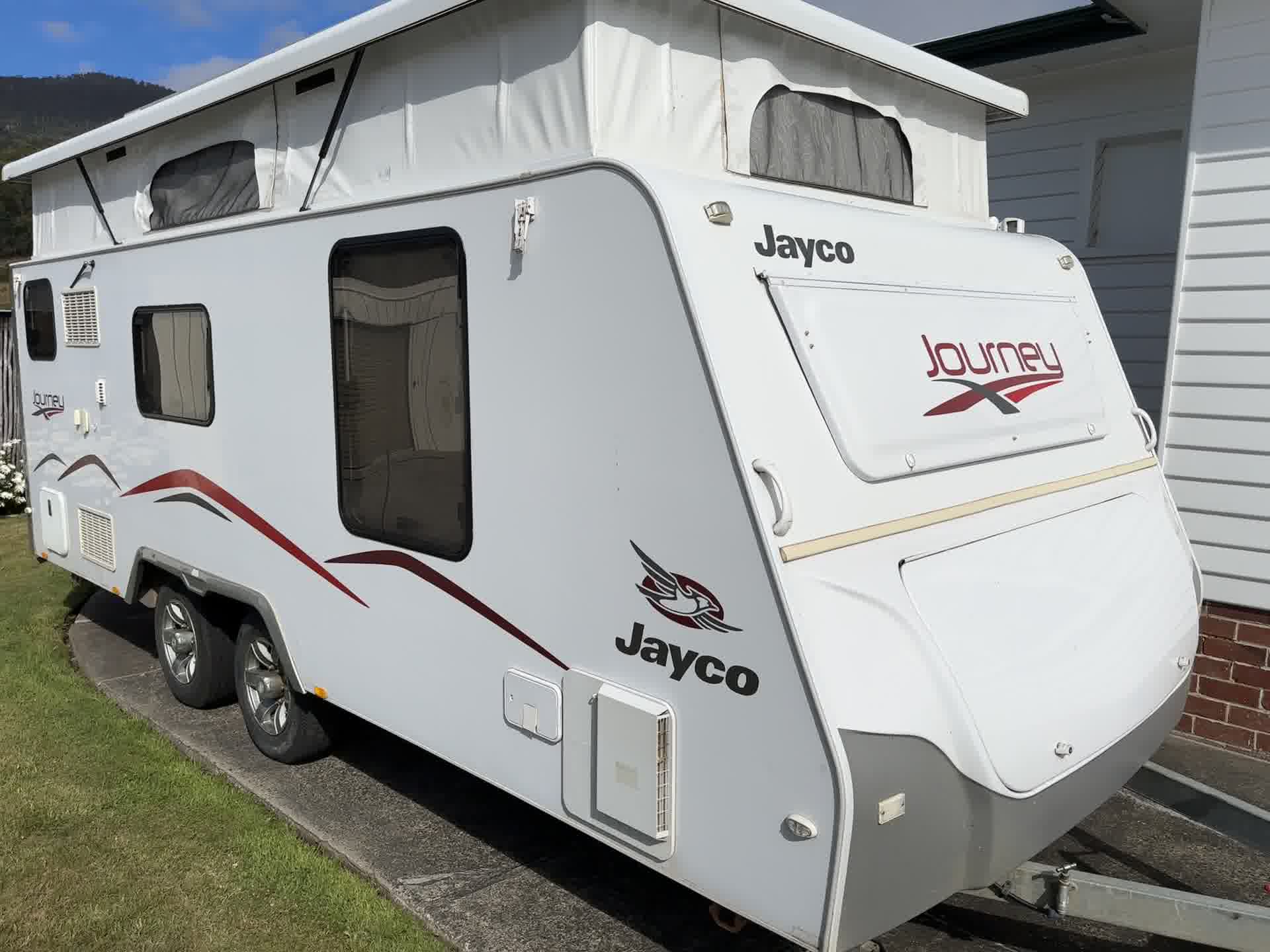 Before — Jayco Journey pop-top caravan before and after a full exterior detail