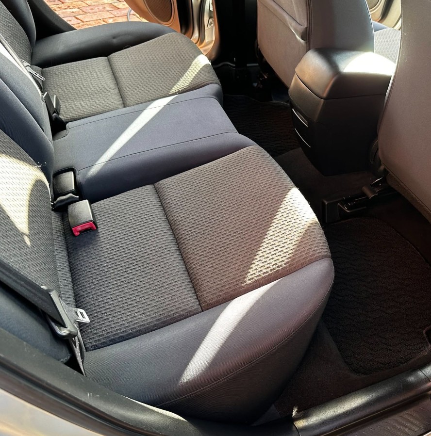 Rear seat upholstery deep cleaned